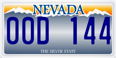 NV license plate 00D144