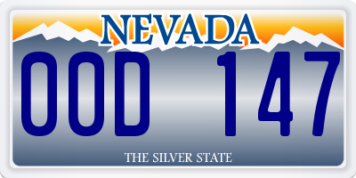 NV license plate 00D147