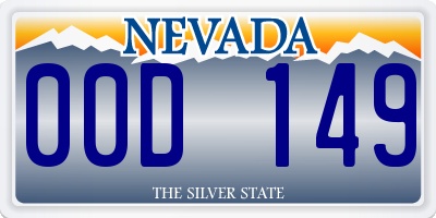 NV license plate 00D149