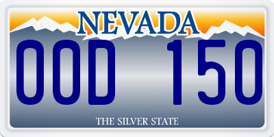 NV license plate 00D150