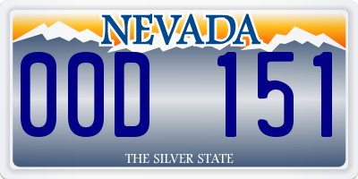 NV license plate 00D151