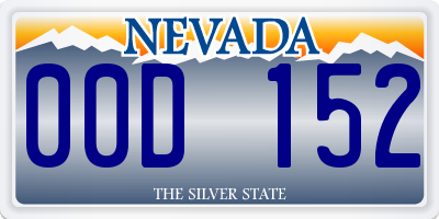 NV license plate 00D152