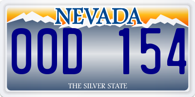 NV license plate 00D154