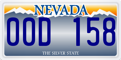 NV license plate 00D158