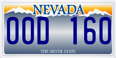 NV license plate 00D160