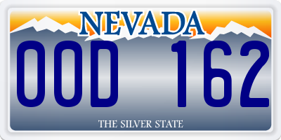 NV license plate 00D162