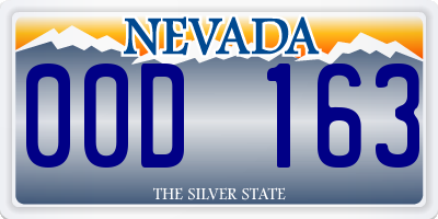 NV license plate 00D163