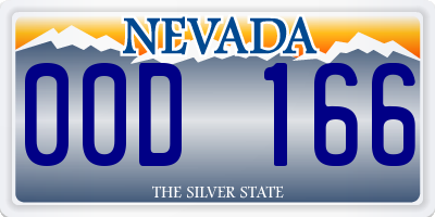 NV license plate 00D166