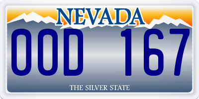 NV license plate 00D167