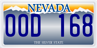 NV license plate 00D168