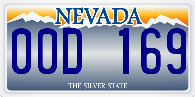 NV license plate 00D169