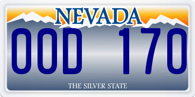 NV license plate 00D170