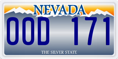 NV license plate 00D171