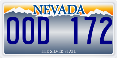 NV license plate 00D172