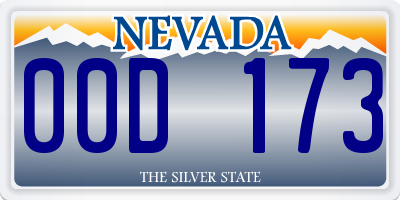 NV license plate 00D173