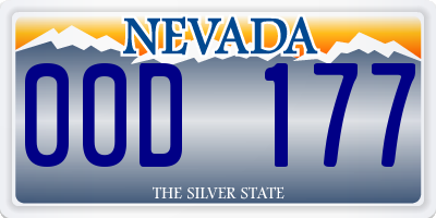 NV license plate 00D177