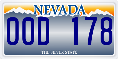 NV license plate 00D178