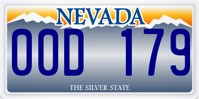 NV license plate 00D179