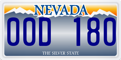 NV license plate 00D180