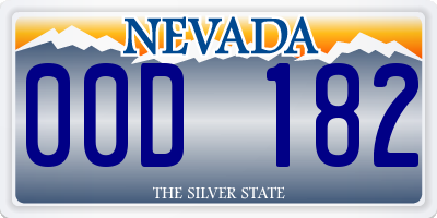 NV license plate 00D182