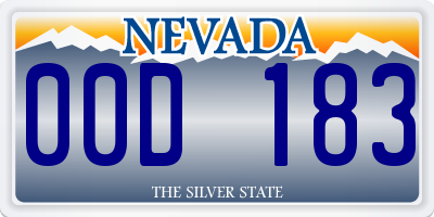 NV license plate 00D183