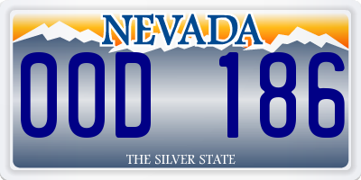 NV license plate 00D186