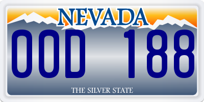 NV license plate 00D188