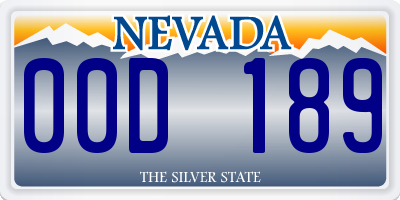 NV license plate 00D189