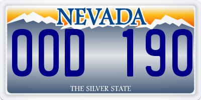 NV license plate 00D190