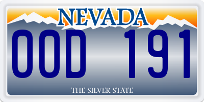 NV license plate 00D191