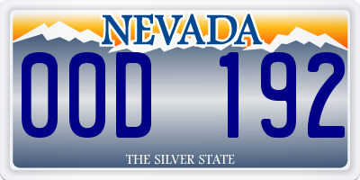 NV license plate 00D192