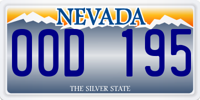 NV license plate 00D195