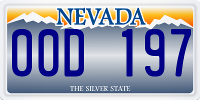 NV license plate 00D197