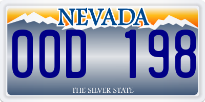 NV license plate 00D198