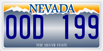 NV license plate 00D199