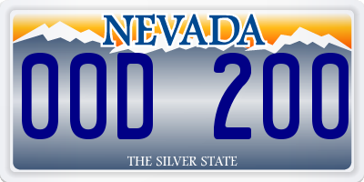 NV license plate 00D200