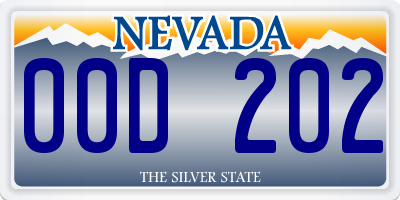 NV license plate 00D202