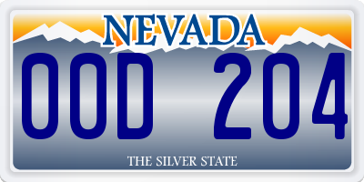 NV license plate 00D204