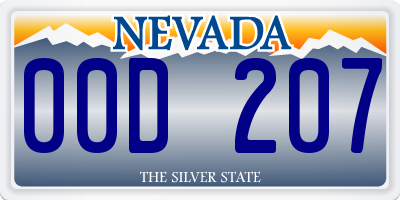 NV license plate 00D207