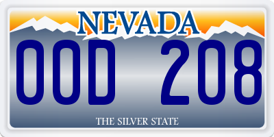 NV license plate 00D208