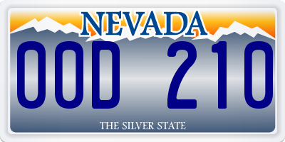 NV license plate 00D210