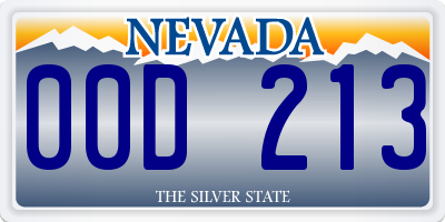 NV license plate 00D213