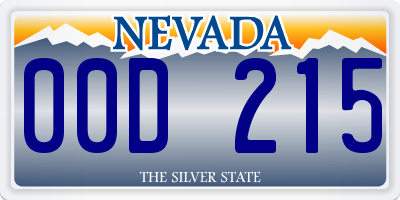 NV license plate 00D215