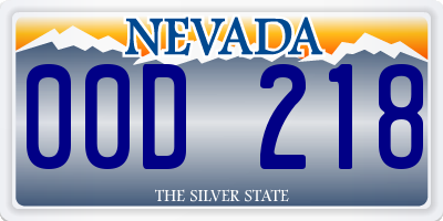 NV license plate 00D218