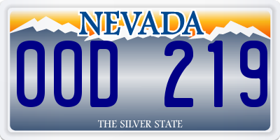 NV license plate 00D219