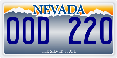 NV license plate 00D220