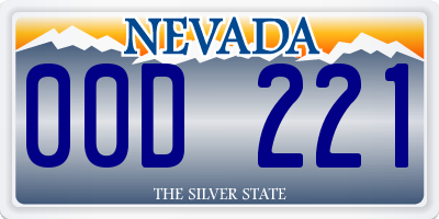 NV license plate 00D221