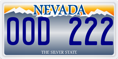 NV license plate 00D222