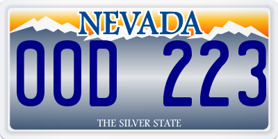 NV license plate 00D223