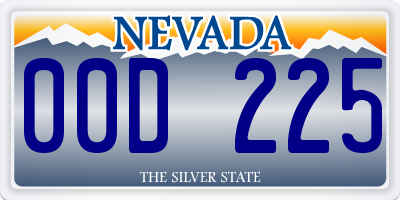 NV license plate 00D225